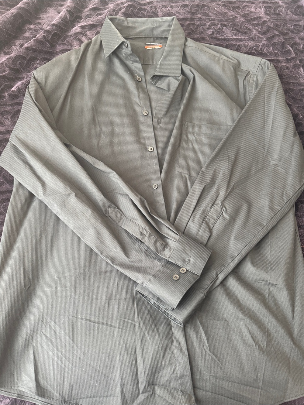 Van Heusen Gray Long-Sleeve Dress Shirt